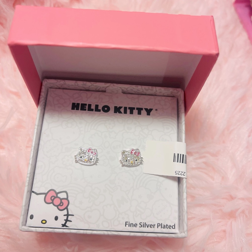 Hello Kitty, rhinestone stud, earrings, new inbox with tag